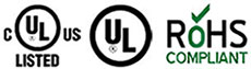 Сертифицирован UL, соответствует стандартам UL и RoHS